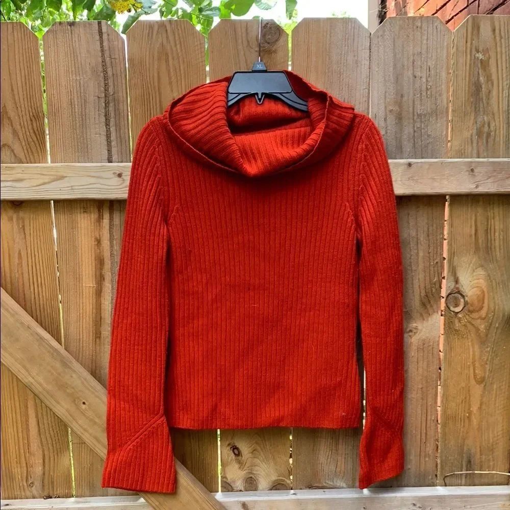 Tahari burnt orange Cowl Neck Sweater